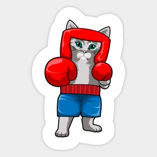 Cat at Boxing with Boxing gloves Sticker